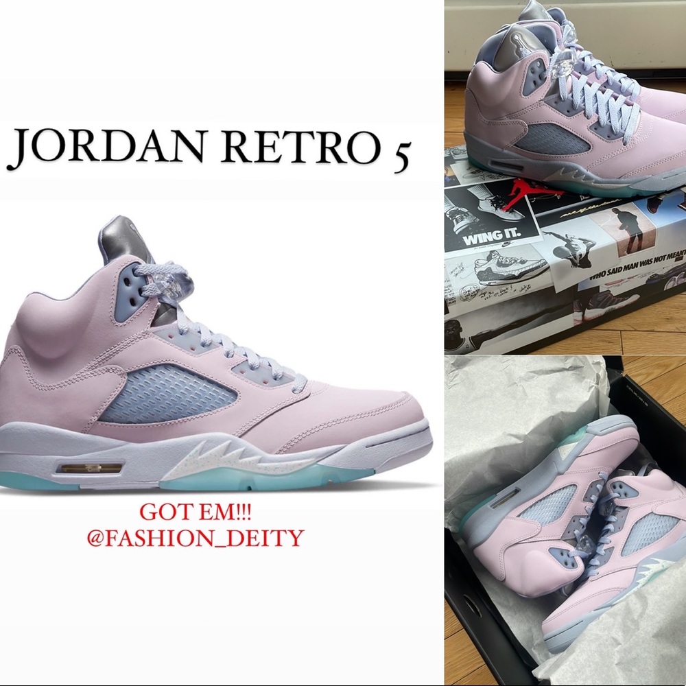 AUTHENTIC RARE  MENS JORDAN RETRO 5  - PINK/PURPLE SNEAKERS *NIB* SIZE 9